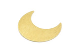 Brass Moon Crescent, 4 Textured Raw Brass Moon Blanks, Stamping Blanks (35x15x0.80mm) M03095