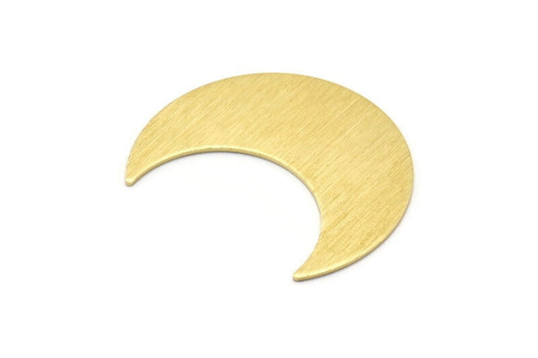 Brass Moon Crescent, 4 Textured Raw Brass Moon Blanks, Stamping Blanks (35x15x0.80mm) M03095