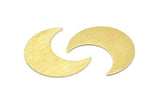 Brass Moon Crescent, 4 Textured Raw Brass Moon Blanks, Stamping Blanks (35x15x0.80mm) M03095