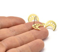 Brass Moon Earring, 10 Raw Brass Crescent Moon Phases Stud Earrings (15x8x1mm) M01866 A2508
