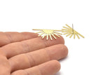 Brass Sun Earring, 6 Raw Brass Sun Stud Earrings (32x14x0.60mm) M02057 A2506