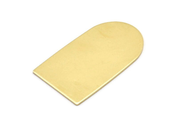 D Shape Blank, 4 Raw Brass D Shaped Stamping Blanks, Findings (35x20x0.80mm) M03180