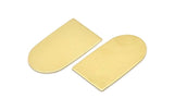 D Shape Blank, 4 Raw Brass D Shaped Stamping Blanks, Findings (35x20x0.80mm) M03180