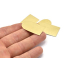 D Shape Blank, 4 Raw Brass D Shaped Stamping Blanks, Findings (35x20x0.80mm) M03180