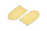 Brass D Shape, 4 Raw Brass D Shape Charms With 3 Hole, Brass Blanks (35x20x0.80mm) M03176