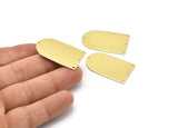 Brass D Shape, 4 Raw Brass D Shape Charms With 4 Hole, Brass Blanks (35x20x0.80mm) M03175