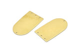 Brass D Shape, 4 Raw Brass D Shape Charms With 4 Hole, Brass Blanks (35x20x0.80mm) M03115