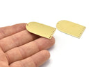 Brass D Shape, 4 Raw Brass D Shape Charms With 8 Hole, Brass Blanks (35x20x0.80mm) M03116