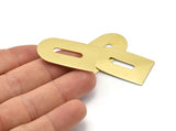 D Shape Blank, 4 Raw Brass D Shaped Stamping Blanks, Findings (35x20x0.80mm) M03162