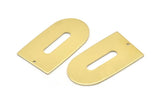 Brass D Shape, 4 Raw Brass D Shape Charms With 1 Hole, Brass Blanks (35x20x0.80mm) M03161