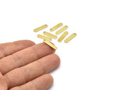 Brass Oval Bar, 50 Raw Brass Oval Stamping Blanks with 1 Hole (17x4x0.80mm) M03117