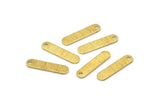 Brass Rectangle Bar, 24 Textured Raw Brass Rectangle Stamping Blanks with 1 Hole (17x4x0.80mm) M03119