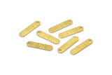 Brass Rectangle Bar, 24 Textured Raw Brass Rectangle Stamping Blanks with 1 Hole (17x4x0.80mm) M03119