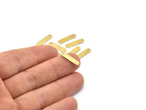 Brass Rectangle Bar, 24 Textured Raw Brass Rectangle Stamping Blanks with 1 Hole (17x4x0.80mm) M03119