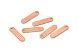 Copper Rectangle Bar, 24 Raw Copper Rectangle Stamping Blanks with 1 Hole (17x4x0.80mm) M03118