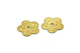 Brass Filigree Flower, 50 Raw Brass Filigree Flower Connectors, Charms (12x11mm) A0490