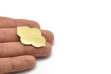 Brass Badge Blank, 4 Raw Brass Badge Blanks, Findings, Stamping Blanks (39x28x0.80mm) M01235