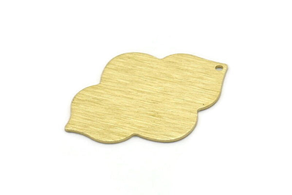 Brass Badge Charm, 2 Textured Raw Brass Badge Charms With 1 Hole, Pendants, Findings (39x28x0.80mm) M02339