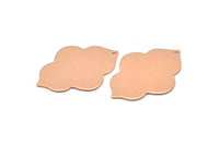 Bakır Rozet Tılsımı, 1 Delikli 2 Ham Bakır Rozet Tılsımı, Kolye Uçları, Bulgular (39x28x0,80 mm) M02873