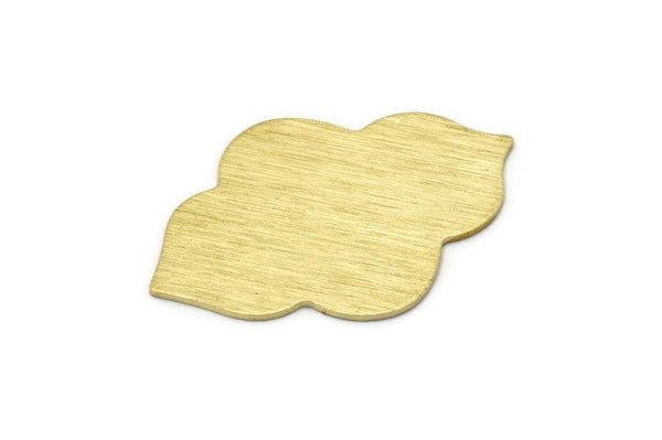 Brass Badge Blank, 2 Textured Raw Brass Badge Blanks, Findings, Stamping Blanks (39x28x0.80mm) M02338