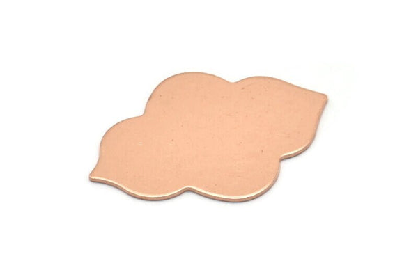Copper Badge Blank, 2 Raw Copper Badge Blanks, Findings, Stamping Blanks (39x28x0.80mm) M03230