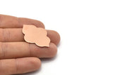Copper Badge Blank, 2 Raw Copper Badge Blanks, Findings, Stamping Blanks (39x28x0.80mm) M03230