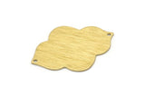 Brass Badge Charm, 2 Textured Raw Brass Badge Charms With 2 Holes, Pendants, Findings (39x28x0.80mm) M02340