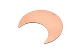 Copper Moon Charm, 4 Raw Copper Moon Crescent Charms With 1 Hole (35x15x0.80mm) M03099