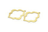 Brass Badge Charm, 2 Textured Raw Brass Badge Charms With 1 Loop, Pendants, Findings (49x38x0.80mm) M02700