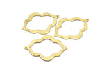 Brass Badge Charm, 2 Textured Raw Brass Badge Charms With 1 Loop, Pendants, Findings (49x38x0.80mm) M02700