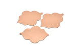 Copper Badge Charm, 2 Raw Copper Badge Charms With 1 Loop, Pendants, Findings (49x38x0.80mm) M02896
