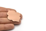 Copper Badge Charm, 2 Raw Copper Badge Charms With 1 Loop, Pendants, Findings (49x38x0.80mm) M02896