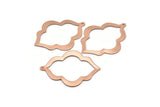 Copper Badge Charm, 2 Raw Copper Badge Charms With 1 Loop, Pendants, Findings (49x38x0.80mm) M02699