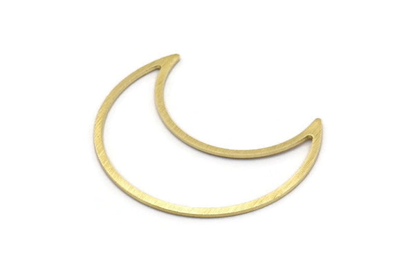 Brass Moon Crescent, 4 Textured Raw Brass Moon Blanks, Stamping Blanks (35x15x0.80mm) M03121