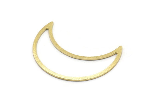Brass Moon Crescent, 6 Textured Raw Brass Moon Blanks, Stamping Blanks (33x13x0.80mm) M03136