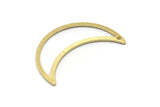Brass Moon Charm, 8 Textured Raw Brass Moon Crescent Charms With 1 Hole (30x10x0.80mm) M03132