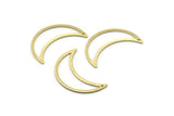 Brass Moon Charm, 8 Textured Raw Brass Moon Crescent Charms With 1 Hole (30x10x0.80mm) M03132