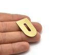 D Shape Blank, 4 Textured Raw Brass D Shaped Stamping Blanks, Findings (35x20x0.80mm) M03155