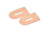 D Shape Blank, 2 Raw Copper D Shaped Stamping Blanks, Findings (35x20x0.80mm) M03188