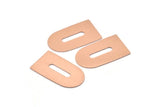 D Shape Blank, 2 Raw Copper D Shaped Stamping Blanks, Findings (35x20x0.80mm) M03188