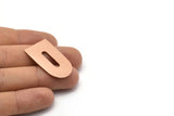 D Shape Blank, 2 Raw Copper D Shaped Stamping Blanks, Findings (35x20x0.80mm) M03188