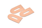 Copper D Shape, 2 Raw Copper D Shape Charms With 1 Hole, Pendants, Earring Findings (35x20x0.80mm) M03187
