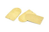 Brass D Shape, 4 Textured Raw Brass D Shape Charms With 1 Hole, Brass Blanks (35x20x0.80mm) M03172
