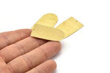 Brass D Shape, 4 Textured Raw Brass D Shape Charms With 1 Hole, Brass Blanks (35x20x0.80mm) M03172