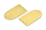 Brass D Shape, 4 Textured Raw Brass D Shape Charms With 4 Hole, Brass Blanks (35x20x0.80mm) M03169