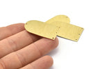 Brass D Shape, 4 Textured Raw Brass D Shape Charms With 4 Hole, Brass Blanks (35x20x0.80mm) M03149