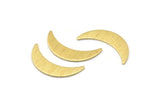 Brass Moon Blank, 8 Textured Raw Brass Moon Blanks, Stamping Blanks (22x6x0.80mm) M03090