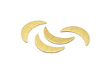 Brass Moon Blank, 8 Textured Raw Brass Moon Blanks, Stamping Blanks (22x6x0.80mm) M03090