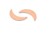 Copper Moon Blank, 8 Raw Copper Moon Blanks, Stamping Blanks (22x6x0.80mm) M03135
