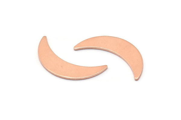 Copper Moon Blank, 8 Raw Copper Moon Blanks, Stamping Blanks (22x6x0.80mm) M03135